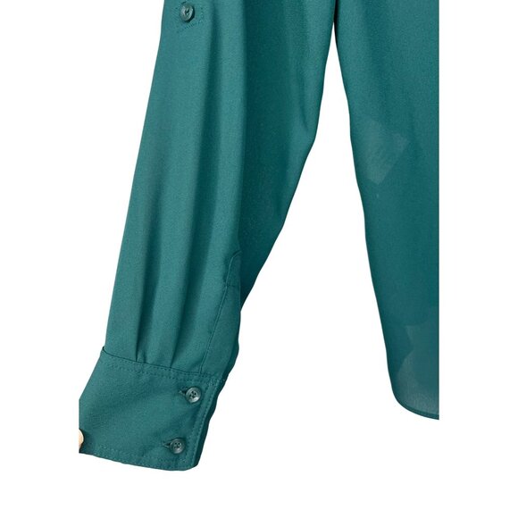 INC International Concepts Military Hunter Forest Button-Up Blouse Size Medium - Picture 9 of 16